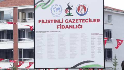 Ankara'da Filistinli şehit gazeteciler anısına fidanlık oluşturuldu