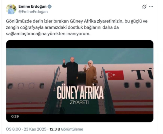 Emine Erdoğan'dan Güney Afrika ziyaretine ilişkin paylaşım