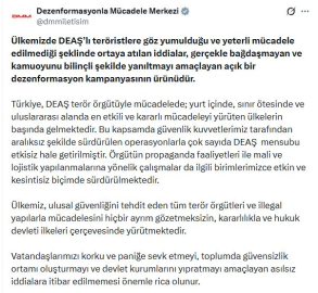 DMM'den 'DEAŞ'la mücadele' açıklaması