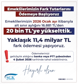 Emeklilerin maaş farkları 4 Şubat'ta ödenecek