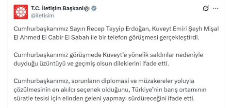 Cumhurbaşkanı Erdoğan, Kuveyt Emiri El Sabah ile görüştü