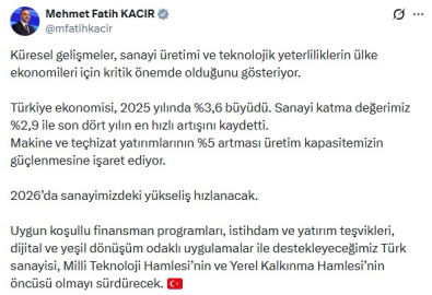 Bakan Kacır: 2026'da sanayimizdeki yükseliş hızlanacak