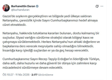 İletişim Başkanı Duran: Netanyahu, hakkında tutuklama kararları bulunan, dostu kalmamış bir suçludur
