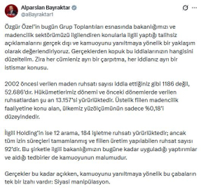 Bakan Bayraktar: Özgür Özel'in talihsiz açıklamaları gerçek dışı