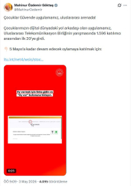 'Çocuklar Güvende' uygulaması uluslararası yarışmada ilk 20'ye girdi