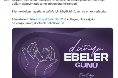 Emine Erdoğan'dan 'Dünya Ebeler Günü' paylaşımı