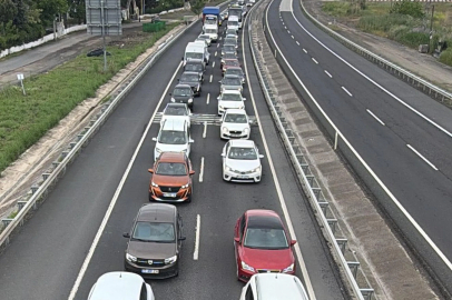  İstanbul-Tekirdağ kara yolunda trafik yoğunluğu