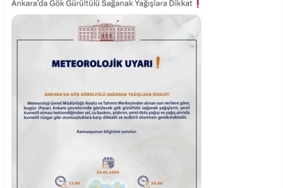 Ankara Valiliği'nden 'gök gürültülü sağanak' uyarısı