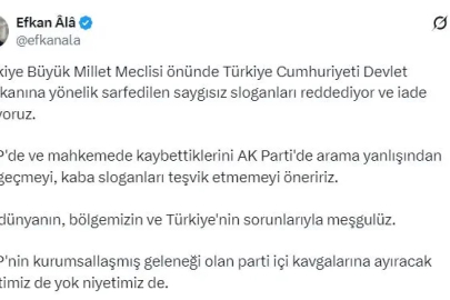 AK Parti'li Ala: Devlet Başkanına yönelik saygısız sloganları reddediyor ve iade ediyoruz