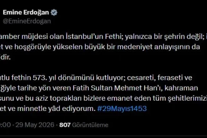 Emine Erdoğan, İstanbul'un fethinin 573'üncü yıl dönümünü kutladı 