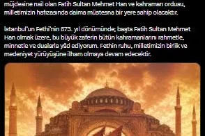 İletişim Başkanı Duran, İstanbul'un fethinin 573'üncü yıl dönümünü kutladı