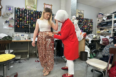 Trakya'da yayılan 'şalvar gecesi' kültürü, terzilerde hareketliliği artırdı