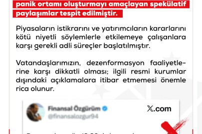 DMM'den finansal piyasalara yönelik dezenformasyon uyarısı
