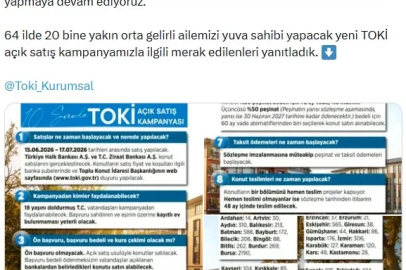 TOKİ'nin açık satış konut kampanyası ile ilgili '10 soruda 10 cevap' açıklaması