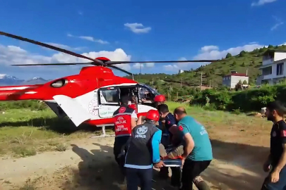 Refahiye’de rahatsızlanan kalp hastası, ambulans helikopterle hastaneye ulaştırıldı