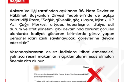 DMM: ‘Ankara'da NATO Zirvesi süresince sağlık görevlilerinin idari izinli olacağına’ dair iddialar doğru değildir